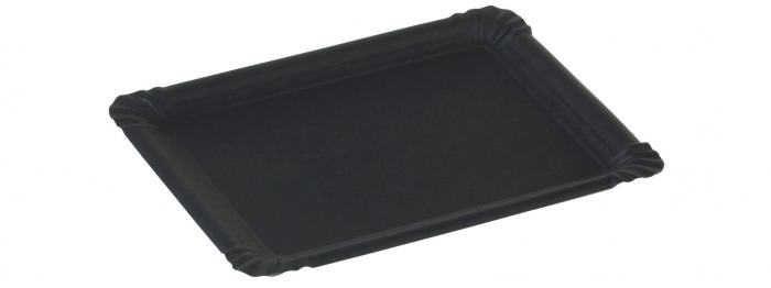 Pappteller schwarz FSC® rechteckig 16,5 x 20,5cm